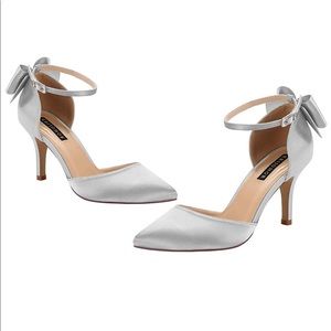 Erijunor Formal Shoes Mid Heels with Bow Strap